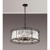 Photograph: Idolite Seko Satin Black Large 10 Light Crystal Bathroom Pendant Light - IP44