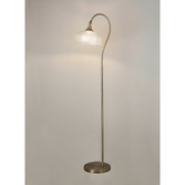 Photograph: Idolite Sheridan Antique Brass Floor Lamp Complete With Prismatic Glass Shade