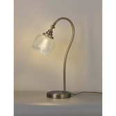 Photograph: Idolite Sheridan Antique Brass Table Lamp Complete With Prismatic Glass Shade