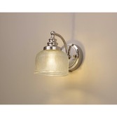 Photograph: Idolite Sheridan Polished Nickel Single Wall Light Complete With Prismatic Glass Shade