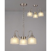 Photograph: Idolite Sheridan Satin Nickel 3 Light Pendant Complete With Frosted Glass Shades