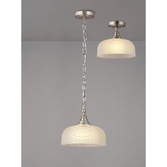 Photograph: Idolite Sheridan Satin Nickel Single Pendant Light Complete With Frosted Glass Shade