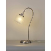 Photograph: Idolite Sheridan Satin Nickel Table Lamp Complete With Frosted Glass Shade