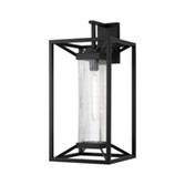 Photograph: Idolite Shrewsbury Downward Facing Black Frame Large Exterior Wall Light Complete With Clear Seeded Glass - IP54