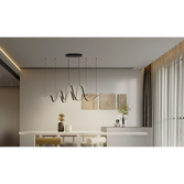 Photograph: Idolite Sleek Dark Grey Twin Wave Dimmable Led Linear Island Pendant Light - 3000K