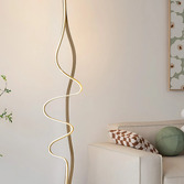 Photograph: Idolite Sleek Gold Spiral Dimmable Led Floor Lamp - 3000K