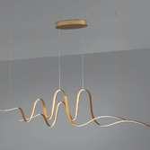 Photograph: Idolite Sleek Gold Twin Wave Dimmable Led Linear Island Pendant Light - 3000K