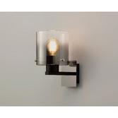 Photograph: Idolite Snowdon Black/Polished Chrome Single Wall Light With Smoked/Clear Ombre Glass