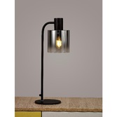 Photograph: Idolite Snowdon Black Table Lamp With Smoke/Clear Ombre Glass Shade