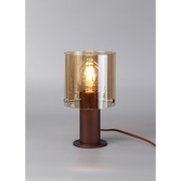 Photograph: Idolite Snowdon Mocha Finish Table Lamp C/W Amber Glass