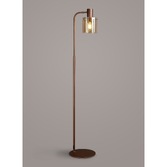 Photograph: Idolite Snowdon Mocha Floor Lamp Complete With Amber Glass Shade