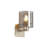 Photograph: Idolite Snowdon Single Wall Light In Gold With Smoke Ribbed Glass Shade