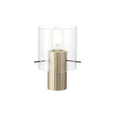 Photograph: Idolite Snowdon Table Lamp In Gold With Clear Ribbed Glass Shade