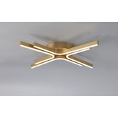 Photograph: Idolite Stockley 4 Arm Painted Gold Finish Flush Led Ceiling Light C/W Remote Control - CCT Tuneable 3000K - 6000K