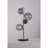 Photograph: Idolite Stockwell Polished Chrome/Smoked 3 Light Table Lamp