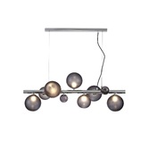 Photograph: Idolite Stockwell Polished Chrome/Smoked 7 Light Linear Bar Pendant