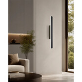 Photograph: Idolite Struan 80cm Linear Wall Lamp Satin Black - 4000K