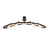 Photograph: Idolite Tacita 5 Light Led Linear Semi-Flush Ceiling Light In Satin Black/Gold