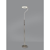 Photograph: Idolite Thompson Satin Nickel Led Floor Light Complete With Touch Dimmer - 3000K