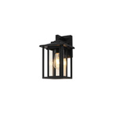 Photograph: Idolite Trentham Rectangular Small Satin Black Downward Facing Exterior Wall Light Complete With Clear Glass - IP54