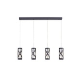 Photograph: Idolite Ural Matt Grey Finish 4 Light Bar Pendant