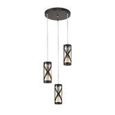 Photograph: Idolite Ural Oiled Bronze Finish 3 Light Pendant