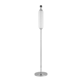 Photograph: Idolite Var Polished Nickel Tubular Floor Lamp Complete With Clear Glass Column