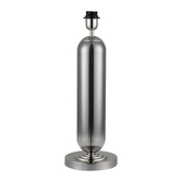 Photograph: Idolite Var Polished Nickel Tubular Table Lamp Complete With Smoke Fade Glass Column