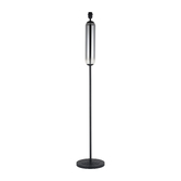 Photograph: Idolite Var Satin Black Tubular Floor Lamp Complete With Smoke Fade Glass Column