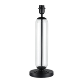 Photograph: Idolite Var Satin Black Tubular Table Lamp Complete With Clear Glass Column