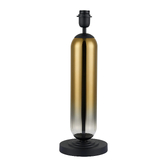 Photograph: Idolite Var Satin Black Tubular Table Lamp Complete With Gold Fade Glass Column