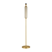 Photograph: Idolite Var Satin Gold Tubular Floor Lamp Complete With Cognac Glass Column