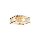 Photograph: Idolite Vault 25x25cm 2 Light Square Flush Bathroom Ceiling Light Brass/Clear Diamond Pattern (C) Glass - IP44