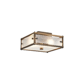 Photograph: Idolite Vault 25x25cm 2 Light Square Flush Bathroom Ceiling Light Painted Bronze/Clear Diamond Pattern (C) Glass - IP44