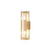 Photograph: Idolite Vault 40cm 2 Light Rectangular Bathroom Wall Light Brass/Clear Diamond Pattern (C) Glass - IP44