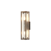Photograph: Idolite Vault 40cm 2 Light Rectangular Bathroom Wall Light Painted Bronze/Clear Diamond Pattern (C) Glass - IP44