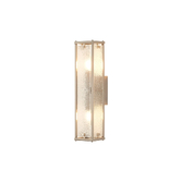Photograph: Idolite Vault 40cm 2 Light Rectangular Bathroom Wall Light Satin Nickel/Clear Diamond Pattern (C) Glass - IP44