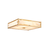 Photograph: Idolite Vault 40x40cm 4 Light Square Flush Bathroom Ceiling Light Brass/Grey Faux Alabaster (B) Glass - IP44