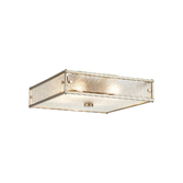 Photograph: Idolite Vault 40x40cm 4 Light Square Flush Bathroom Ceiling Light Satin Nickel/Clear Diamond Pattern (C) Glass - IP44