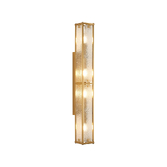 Photograph: Idolite Vault 75cm 4 Light Rectangular Bathroom Wall Light Brass/Clear Diamond Pattern (C) Glass - IP44
