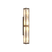 Photograph: Idolite Vault 75cm 4 Light Rectangular Bathroom Wall Light Painted Bronze/Brown Faux Alabaster (B) Glass - IP44