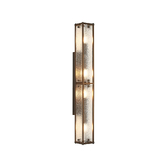 Photograph: Idolite Vault 75cm 4 Light Rectangular Bathroom Wall Light Painted Bronze/Clear Diamond Pattern (C) Glass - IP44