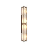 Photograph: Idolite Vault 75cm 4 Light Rectangular Bathroom Wall Light Painted Bronze/Grey Faux Alabaster (B) Glass - IP44
