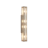Photograph: Idolite Vault 75cm 4 Light Rectangular Bathroom Wall Light Satin Nickel/Clear Diamond Pattern (C) Glass - IP44