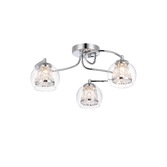 Photograph: Idolite Victor Polished Chrome 3 Light Flush Crystal Bathroom Ceiling Light - IP44