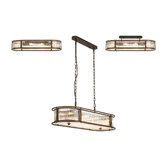 Photograph: Idolite Waine 1m 8 Light Linear Oval Bar Flush Ceiling/Pendant Convertible Bronze/Clear Glass