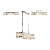 Photograph: Idolite Waine 1m 8 Light Linear Oval Bar Flush Ceiling/Pendant Convertible Polished Chrome/Clear Glass