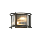 Photograph: Idolite Waine 2 Light Wall Lamp Black/Clear Glass
