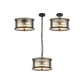 Photograph: Idolite Waine 35cm 3 Light Round Flush Ceiling/Pendant Convertible Bronze/Clear Glass