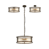 Photograph: Idolite Waine 50cm 6 Light Round Flush Ceiling/Pendant Convertible Bronze/Clear Glass